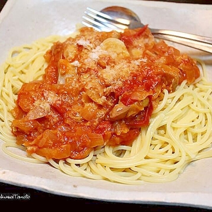 鶏肉と白菜のトマトソース